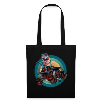 Trex Monster Truck Boys Dirt Race Dinosaur - Tote Bag - black - Front