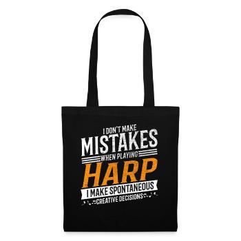 Harpe Amateur de Musique Harpiste Créative - Sac en tissu - noir - Devant
