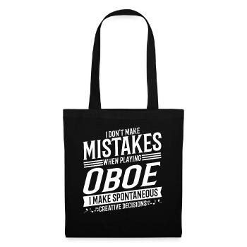 Oboe Spieler Musikinstrument Musik Oboist - Stoffbeutel - Schwarz - Vorne