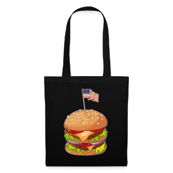 Burger American Flag July 4 USA - Tote Bag - black - Front