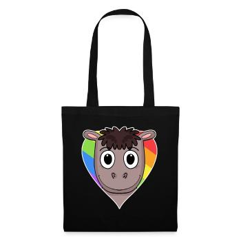 Pferd Lgbt Regenbogen Farben - Stoffbeutel - Schwarz - Vorne