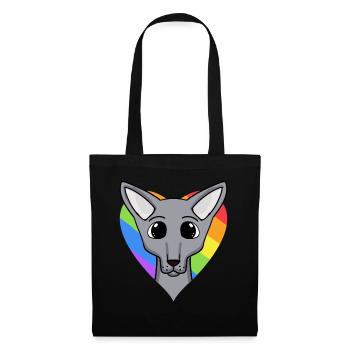 LGBT Katze Sphynx Regenbogen - Stoffbeutel - Schwarz - Vorne