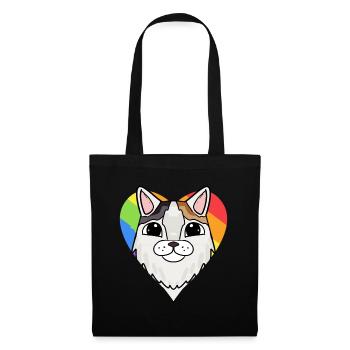 Chat LGBT Turc Van Rainbow - Sac en tissu - noir - Devant