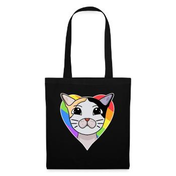 Chat LGBT Japonais Bobtail Rainbow - Sac en tissu - noir - Devant