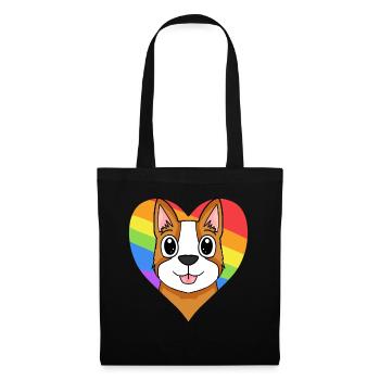 LGBT Dog Welsh Corgi Pembroke Rainbow - Tote Bag - black - Front