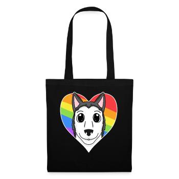 LGBT Dog Siberian Husky Rainbow - Tote Bag - black - Front