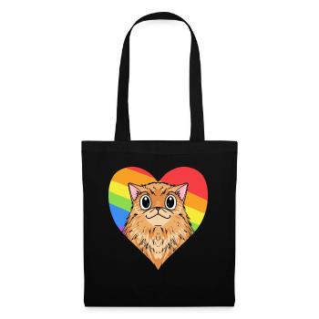 CHAT LGBT Chat Persan Arc-en-ciel - Sac en tissu - noir - Devant
