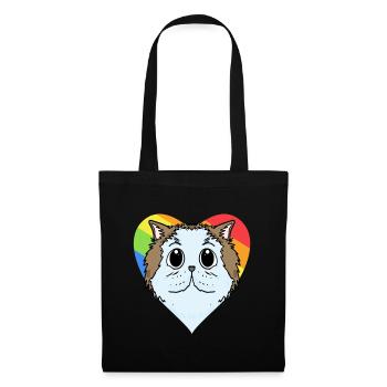 CHAT LGBT Chat Persan Arc-en-ciel - Sac en tissu - noir - Devant