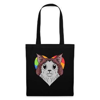 LGBT Cat Maine Coon Rainbow - Tote Bag - black - Front
