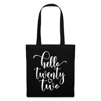Hello Twenty Two Cute 22 Years Old Birthday - Tote Bag - black - Front