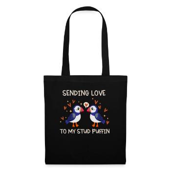 Sending Love To My Stud Puffin Liebe Beziehung - Stoffbeutel - Schwarz - Vorne