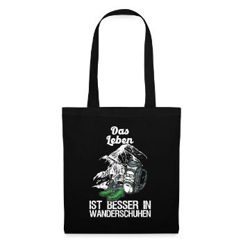 Hikers Mountaineers live better in hiking boots - Tote Bag - black - Front