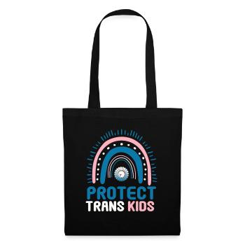 Protéger les enfants trans Drapeau transgenre LGBTI - Sac en tissu - noir - Devant