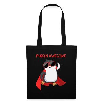 Puffin Awesome Papageientaucher Superheld Geschenk - Stoffbeutel - Schwarz - Vorne