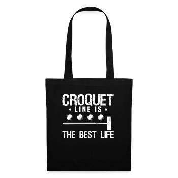 Croquet Line Best Life Croquetspieler Croquetspiel - Stoffbeutel - Schwarz - Vorne