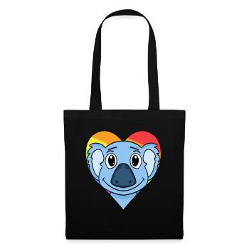 LGBT Tier Koala Regenbogen - Stoffbeutel - Schwarz - Vorne
