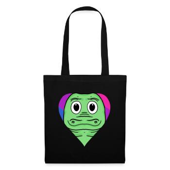 Bisexuell Krokodil Geschenk - Stoffbeutel - Schwarz - Vorne
