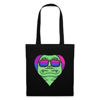 Bisexuell Krokodil Geschenk - Stoffbeutel - Schwarz - Vorne