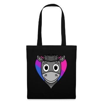 Bisexuell Esel Geschenk - Stoffbeutel - Schwarz - Vorne