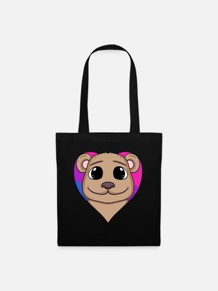 Bisexuell Braunbär Geschenk - Stoffbeutel - Schwarz