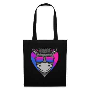 Bisexuell Esel Geschenk - Stoffbeutel - Schwarz - Vorne