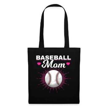 Baseball Mutter Frauen Baseball Mama - Stoffbeutel - Schwarz - Vorne