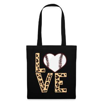 Leopard Baseball Theme Women Baseball - Tote Bag - black - Front