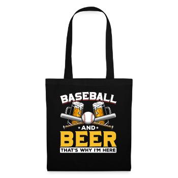 Baseball Bière Humour Hommes Baseball - Sac en tissu - noir - Devant