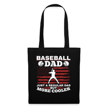 Amerikanischer Baseball Vater US Flagge - Stoffbeutel - Schwarz - Vorne