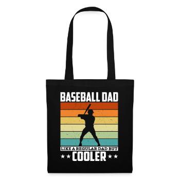 Baseball Vater Retro Männer Baseball Vater - Stoffbeutel - Schwarz - Vorne