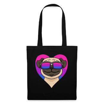 Bisexuell Mops Hund Geschenk - Stoffbeutel - Schwarz - Vorne