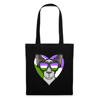 Genderqueer Lgbt Cat Oriental Shorthair - Tote Bag - black - Front