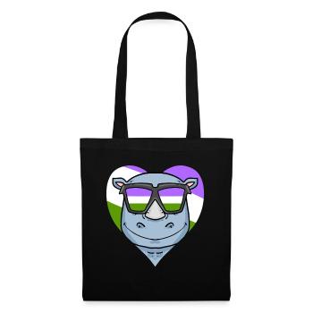 Rhinocéros Genderqueer - Sac en tissu - noir - Devant