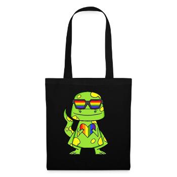 LGBT Animal Dinosaur Rainbow Heart - Tote Bag - black - Front