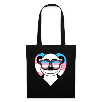 Transgender Transsexuell Panda Geschenk - Stoffbeutel - Schwarz - Vorne