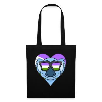 Genderqueer Koala - Sac en tissu - noir - Devant