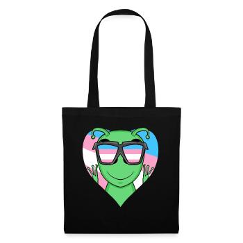 Transgender Transsexuell Alien Geschenk - Stoffbeutel - Schwarz - Vorne