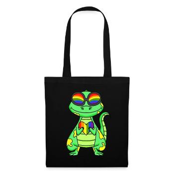 LGBT Animal Dinosaur Rainbow Heart - Tote Bag - black - Front