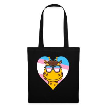 Transgender Transsexuell Giraffe Geschenk - Stoffbeutel - Schwarz - Vorne