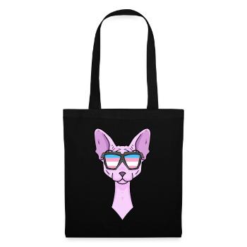 Transgender Transsexuell Sphynx Katze Geschenk - Stoffbeutel - Schwarz - Vorne