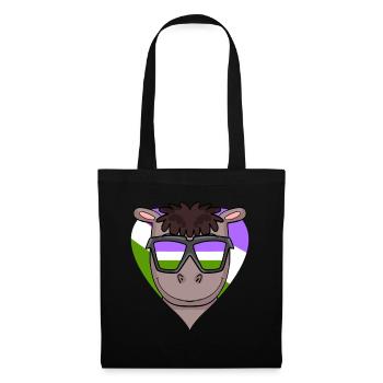 Genderqueer Cœur de cheval - Sac en tissu - noir - Devant