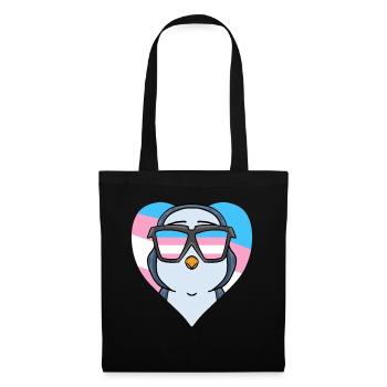 Transgender Transsexuell Pinguin Geschenk - Stoffbeutel - Schwarz - Vorne