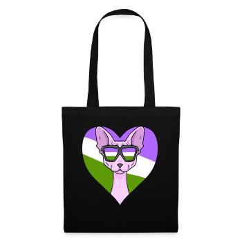 Genderqueer Lgbt Chat Sphynx - Sac en tissu - noir - Devant