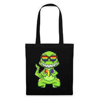 LGBT Animal Dinosaur Rainbow Heart - Tote Bag - black - Front