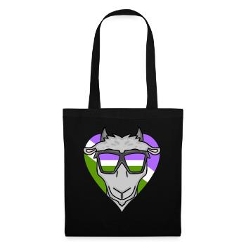 Genderqueer Chèvre - Sac en tissu - noir - Devant