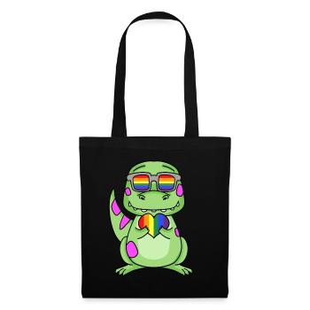 LGBT Animal Dinosaur Rainbow Heart - Tote Bag - black - Front