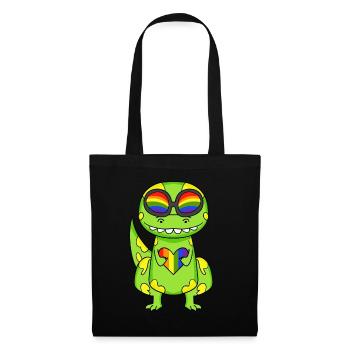 LGBT Animal Dinosaur Rainbow Heart - Tote Bag - black - Front