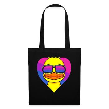 Bisexuell Ente Bisexualität Herz Geschenk - Stoffbeutel - Schwarz - Vorne