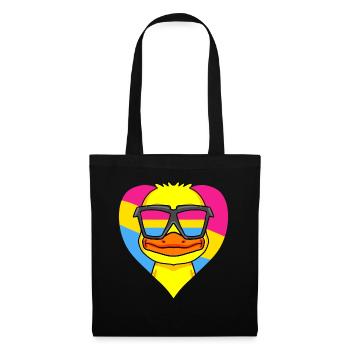 Pansexuell Ente Geschenk - Stoffbeutel - Schwarz - Vorne