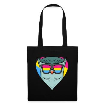 Pansexuell Eule Geschenk - Stoffbeutel - Schwarz - Vorne